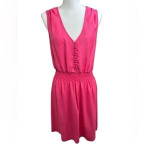 Trina Turk Los Angeles Hot Pink Sleeveless Cinch Waist Mini Dress Size M???